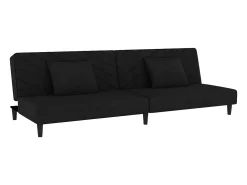 Sofá* Sofá-cama 2 lugares com duas almofadas veludo PT489275 Preto