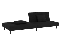 Sofá* Sofá-cama 2 lugares com duas almofadas veludo PT489275 Preto