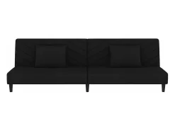 Sofá* Sofá-cama 2 lugares com duas almofadas veludo PT489275 Preto