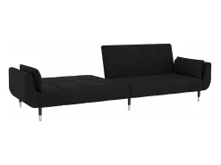 Sofá*vidaxl Sofá-cama 2 lugares com duas almofadas veludo Preto