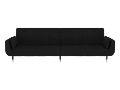 Sofá*vidaxl Sofá-cama 2 lugares com duas almofadas veludo Preto