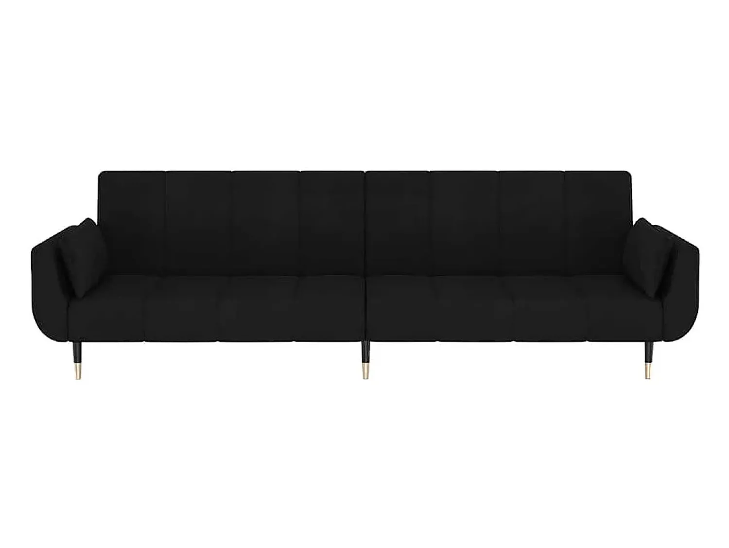 Sofá*vidaxl Sofá-cama 2 lugares com duas almofadas veludo Preto