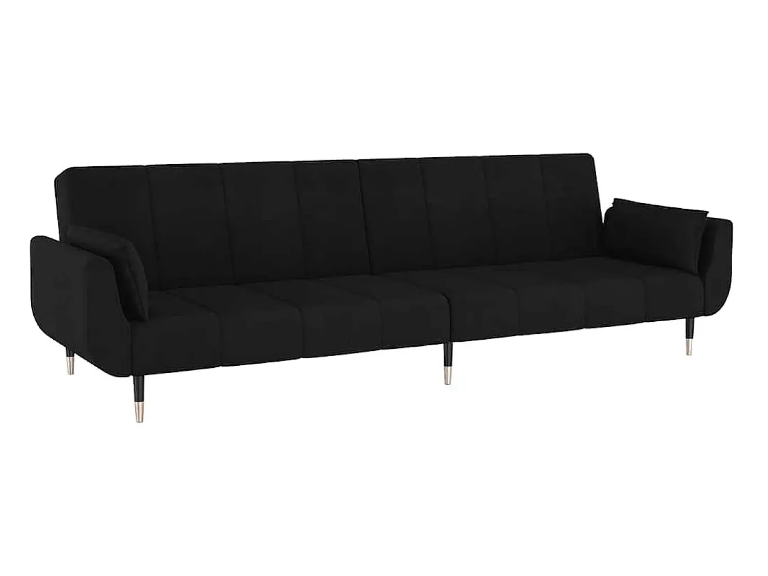 Sofá*vidaxl Sofá-cama 2 lugares com duas almofadas veludo Preto