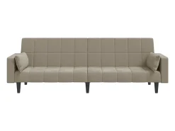 Sofá* Sofá-cama 2 lugares com duas almofadas veludo cinzento-claro PT887803 Cinzento claro