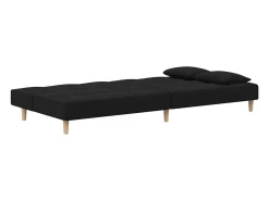 Sofá|vidaxl Sofá-cama 2 lugares com duas almofadas tecido Preto