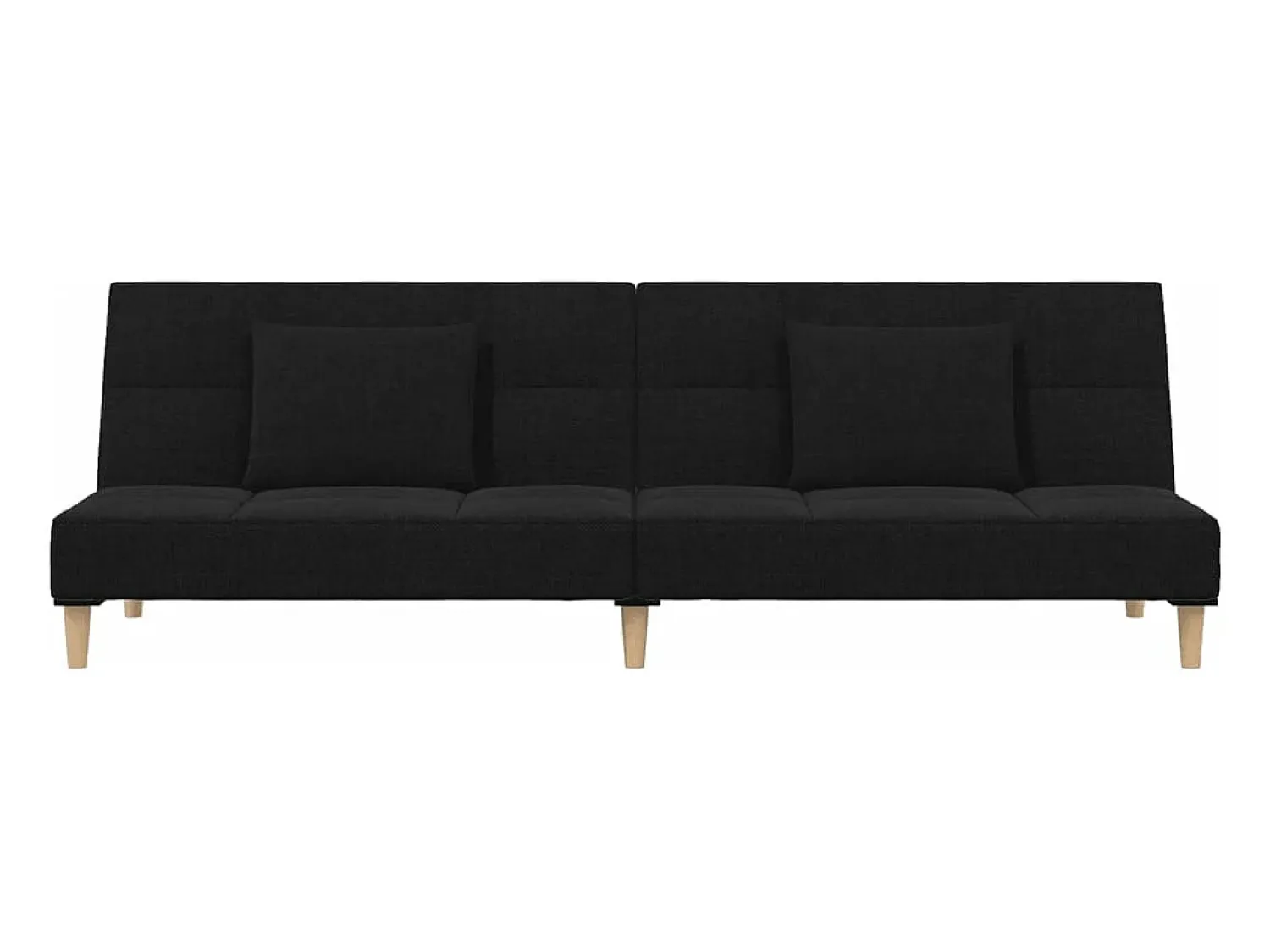 Sofá|vidaxl Sofá-cama 2 lugares com duas almofadas tecido Preto