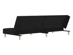 Sofá|vidaxl Sofá-cama 2 lugares com duas almofadas tecido Preto