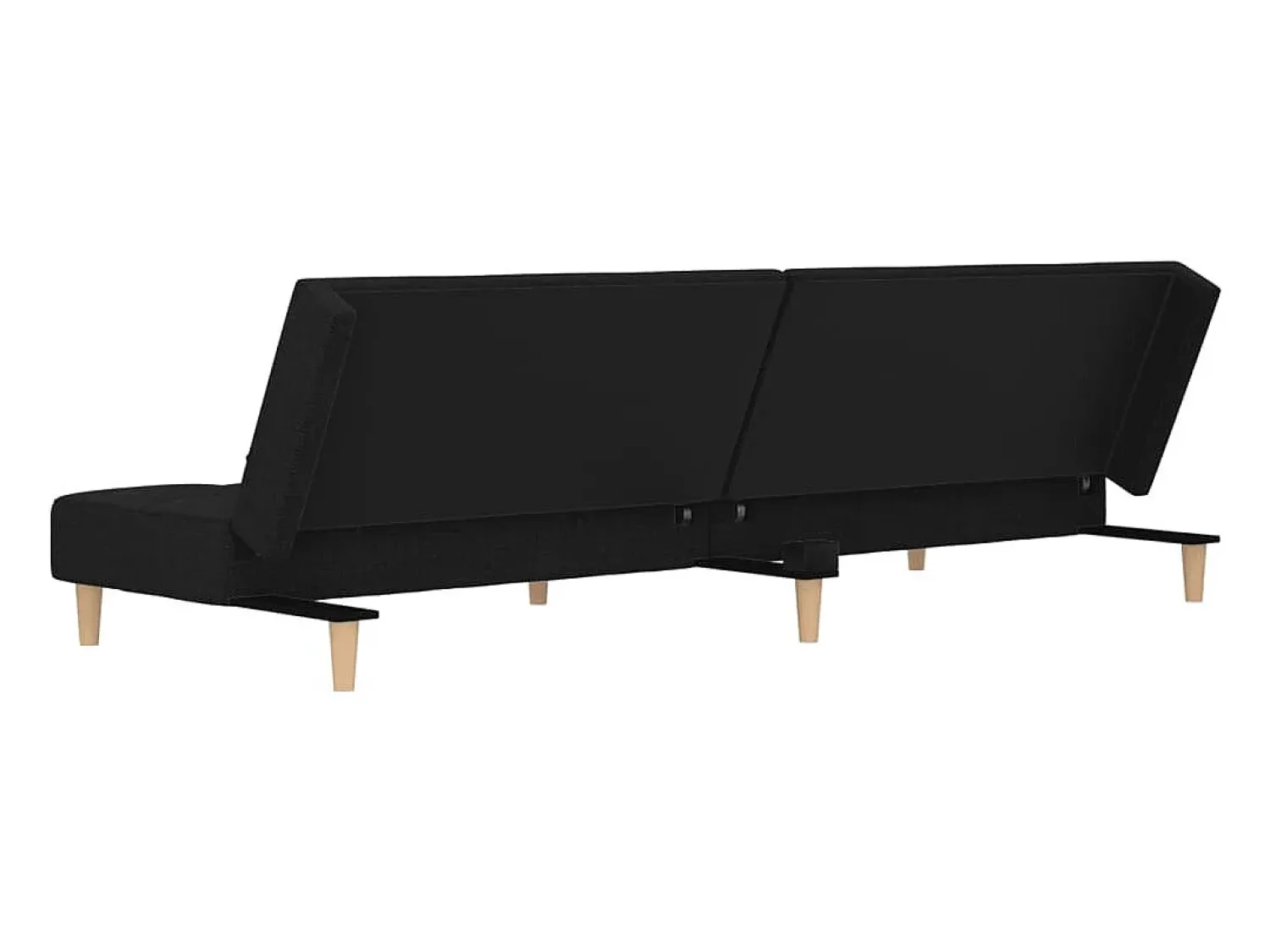 Sofá|vidaxl Sofá-cama 2 lugares com duas almofadas tecido Preto