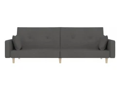 New Sofá-cama 2 lugares com duas almofadas tecido -escuro PT862266 Cinzento