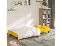 Sofá-cama 2 lugares com duas almofadas veludo PT390677^ Sofá