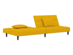Sofá-cama 2 lugares com duas almofadas veludo PT390677^ Sofá