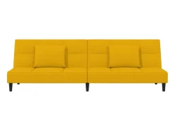 Sofá-cama 2 lugares com duas almofadas veludo PT390677^ Sofá