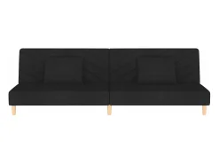 Sofá* Sofá-cama 2 lugares com duas almofadas tecido PT439309 Preto