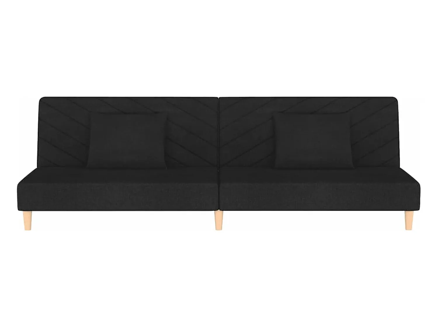Sofá* Sofá-cama 2 lugares com duas almofadas tecido PT439309 Preto