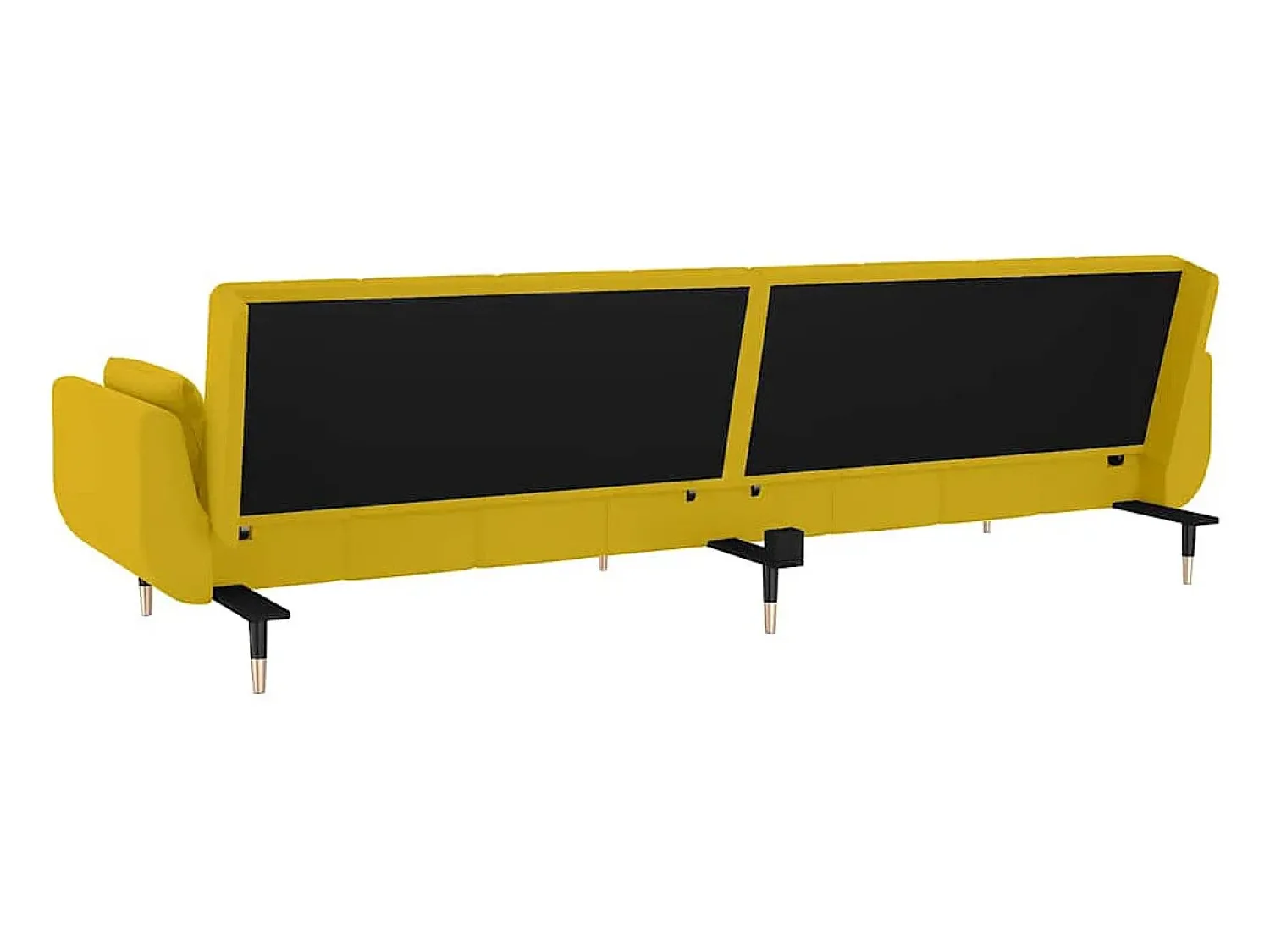 Sofá|vidaxl Sofá-cama 2 lugares com duas almofadas veludo Amarelo