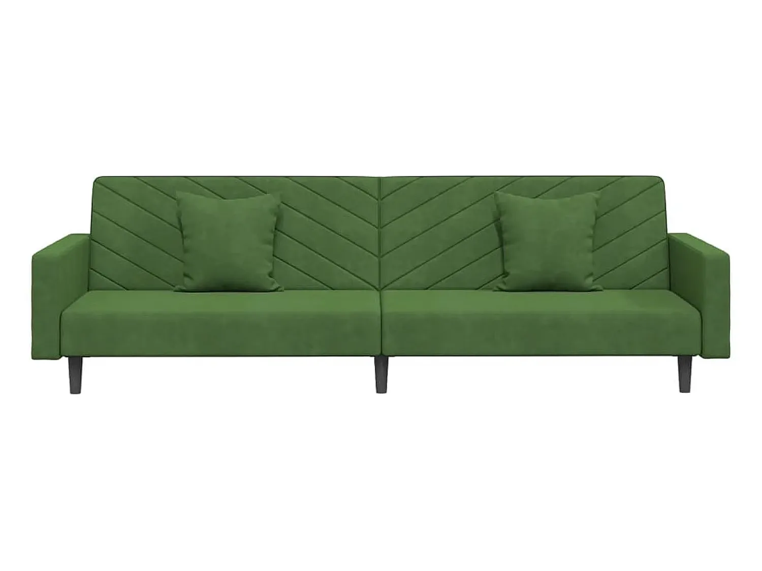 Sofá*vidaxl Sofá-cama 2 lugares com duas almofadas veludo -escuro Verde