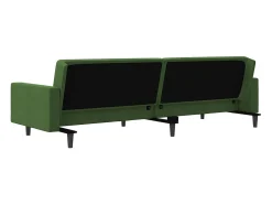 Sofá*vidaxl Sofá-cama 2 lugares com duas almofadas veludo -escuro Verde