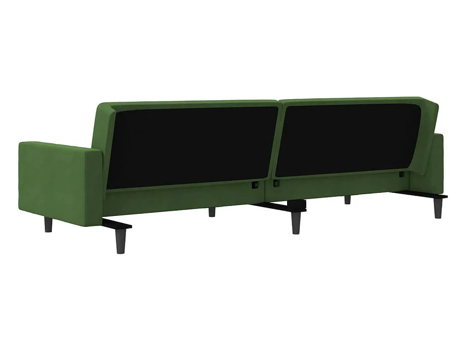 Sofá*vidaxl Sofá-cama 2 lugares com duas almofadas veludo -escuro Verde
