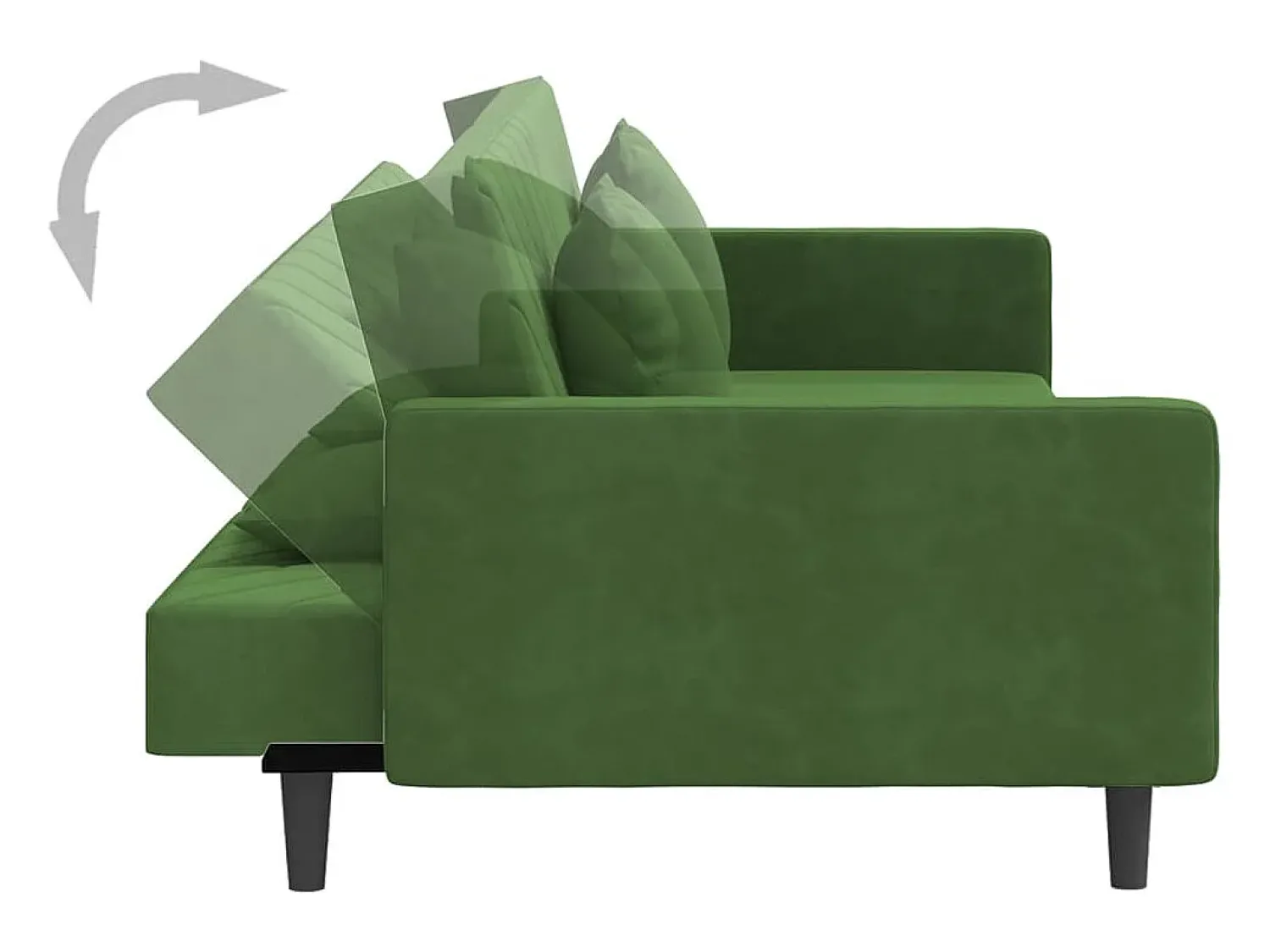 Sofá*vidaxl Sofá-cama 2 lugares com duas almofadas veludo -escuro Verde