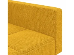 Online vidaxl Sofá-cama 2 lugares com duas almofadas tecido Amarelo