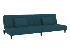 Online Sofá-cama 2 lugares com duas almofadas veludo PT605208 Azul