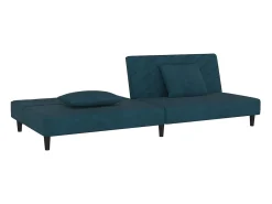 Online Sofá-cama 2 lugares com duas almofadas veludo PT605208 Azul