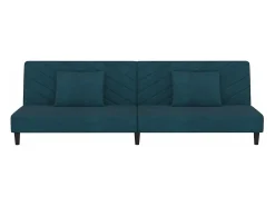 Online Sofá-cama 2 lugares com duas almofadas veludo PT605208 Azul