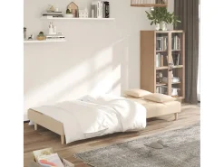 Sofá-cama 2 lugares com duas almofadas tecido cor PT527375^ Sofá