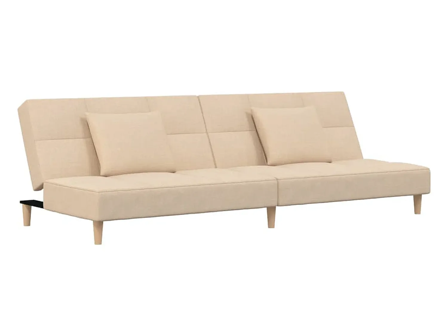 Sofá-cama 2 lugares com duas almofadas tecido cor PT527375^ Sofá