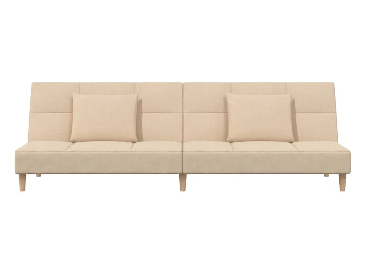 Sofá-cama 2 lugares com duas almofadas tecido cor PT527375^ Sofá