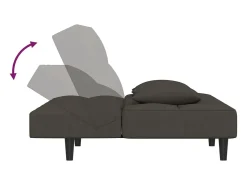 vidaxl Sofá-cama 2 lugares com duas almofadas veludo -escuro^ Sofá