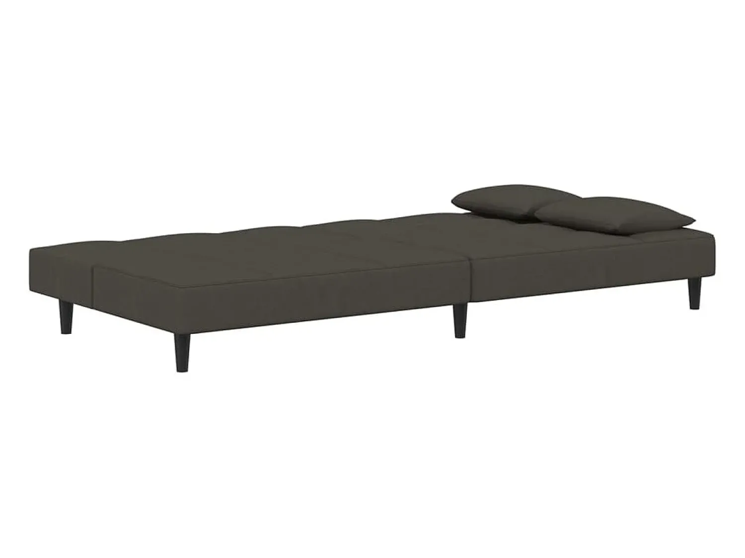 vidaxl Sofá-cama 2 lugares com duas almofadas veludo -escuro^ Sofá