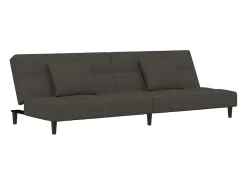 vidaxl Sofá-cama 2 lugares com duas almofadas veludo -escuro^ Sofá