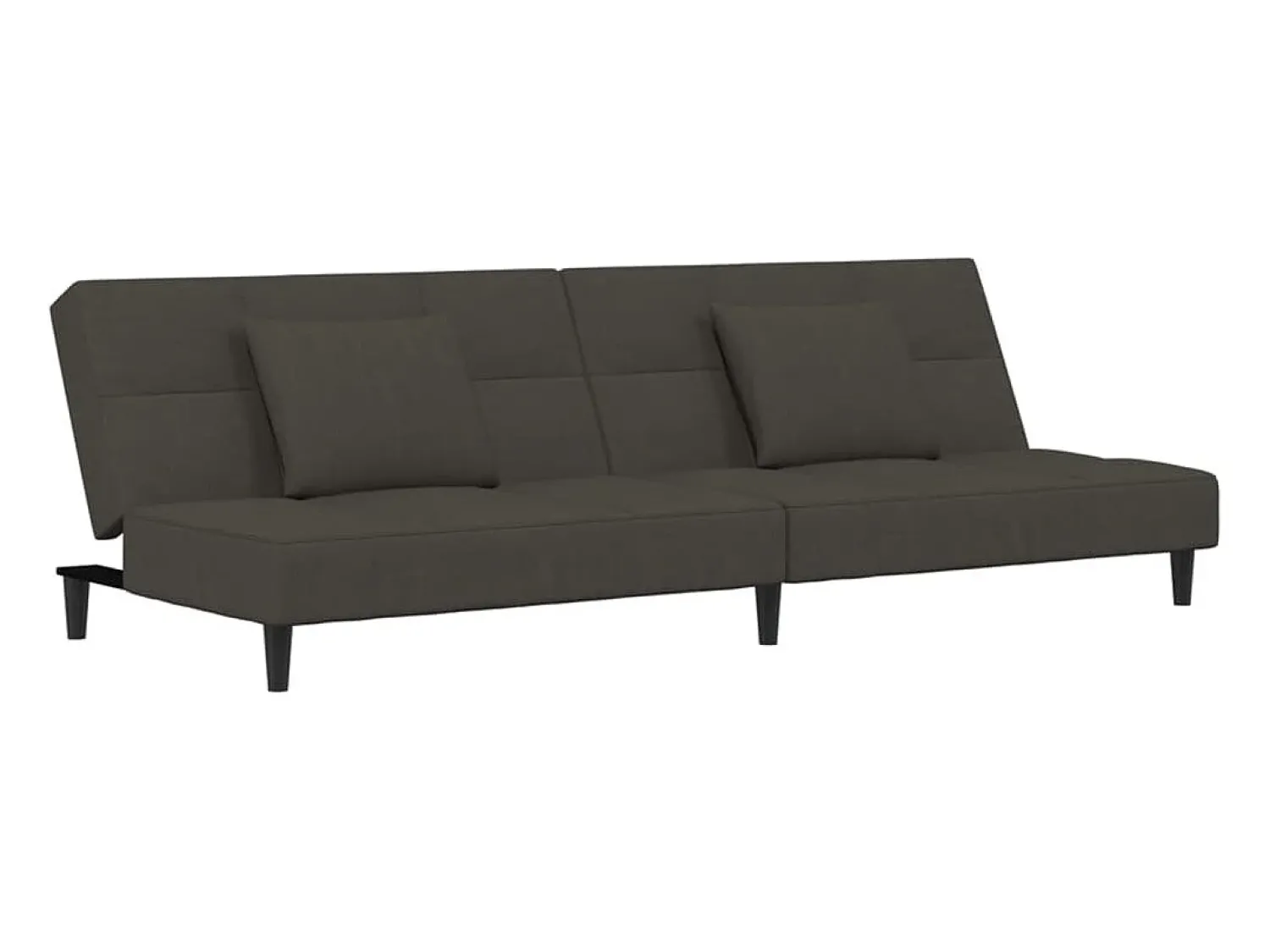 vidaxl Sofá-cama 2 lugares com duas almofadas veludo -escuro^ Sofá