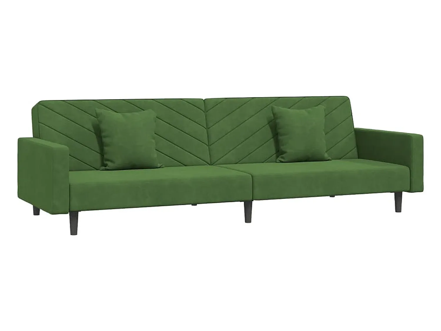 Sofá-cama 2 lugares com duas almofadas veludo -escuro PT578613^ Sofá