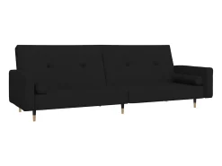 Sofá* Sofá-cama 2 lugares com duas almofadas veludo PT595798 Preto