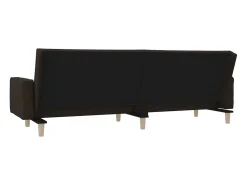 Sofá|vidaxl Sofá-cama 2 lugares com duas almofadas tecido -escuro Castanho