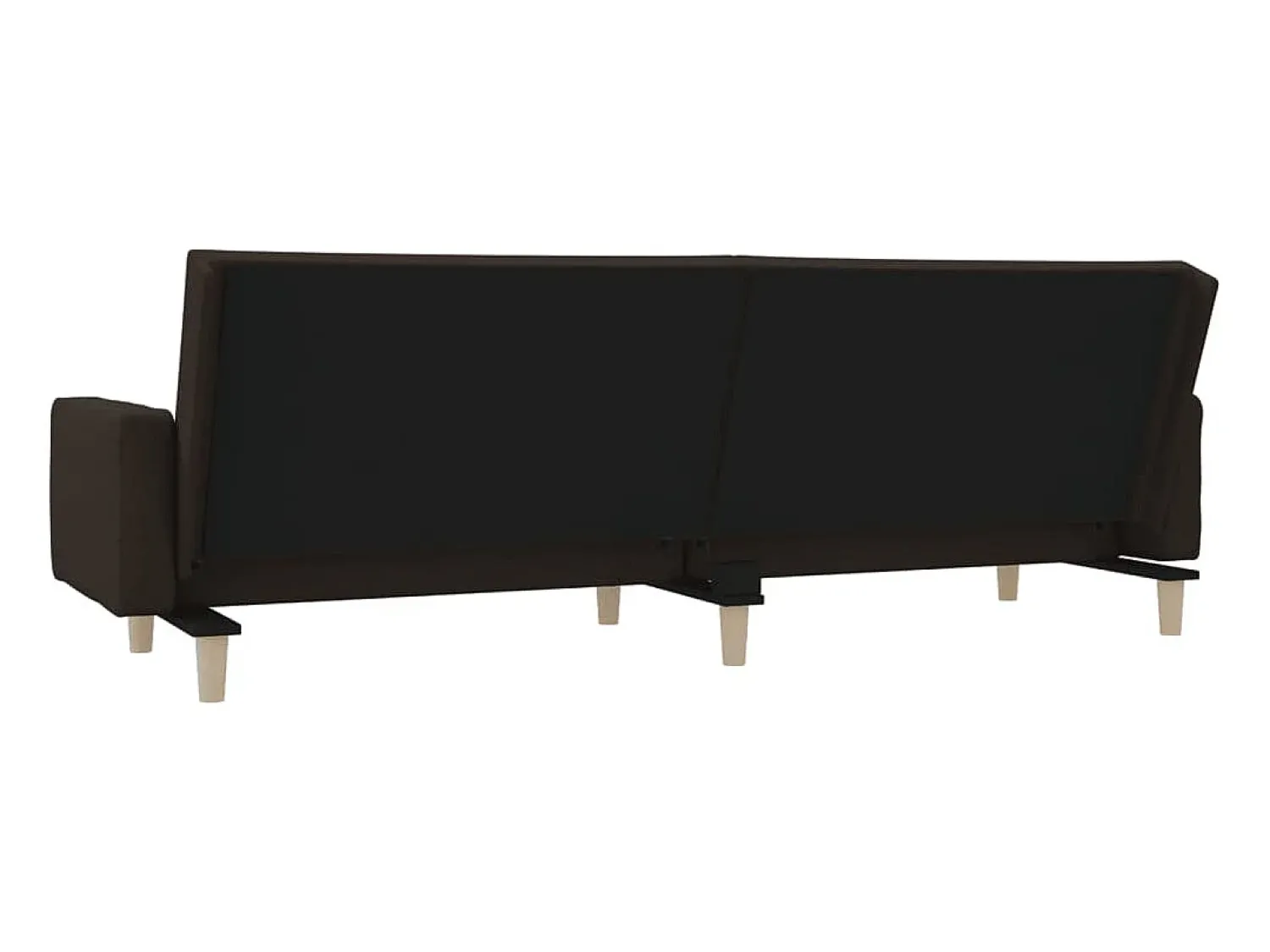 Sofá|vidaxl Sofá-cama 2 lugares com duas almofadas tecido -escuro Castanho