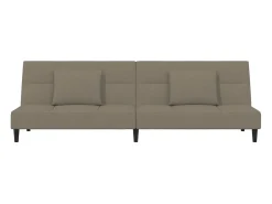 Sofá-cama 2 lugares com duas almofadas veludo -claro PT860011^ Sofá