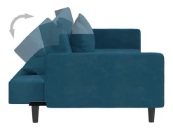 Outlet vidaxl Sofá-cama 2 lugares com duas almofadas veludo Azul