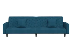 Outlet vidaxl Sofá-cama 2 lugares com duas almofadas veludo Azul