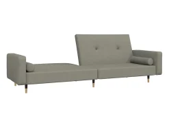 Sofá| Sofá-cama 2 lugares com duas almofadas veludo -claro PT894088 Cinzento