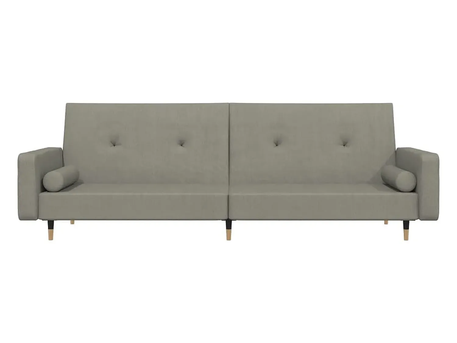 Sofá| Sofá-cama 2 lugares com duas almofadas veludo -claro PT894088 Cinzento