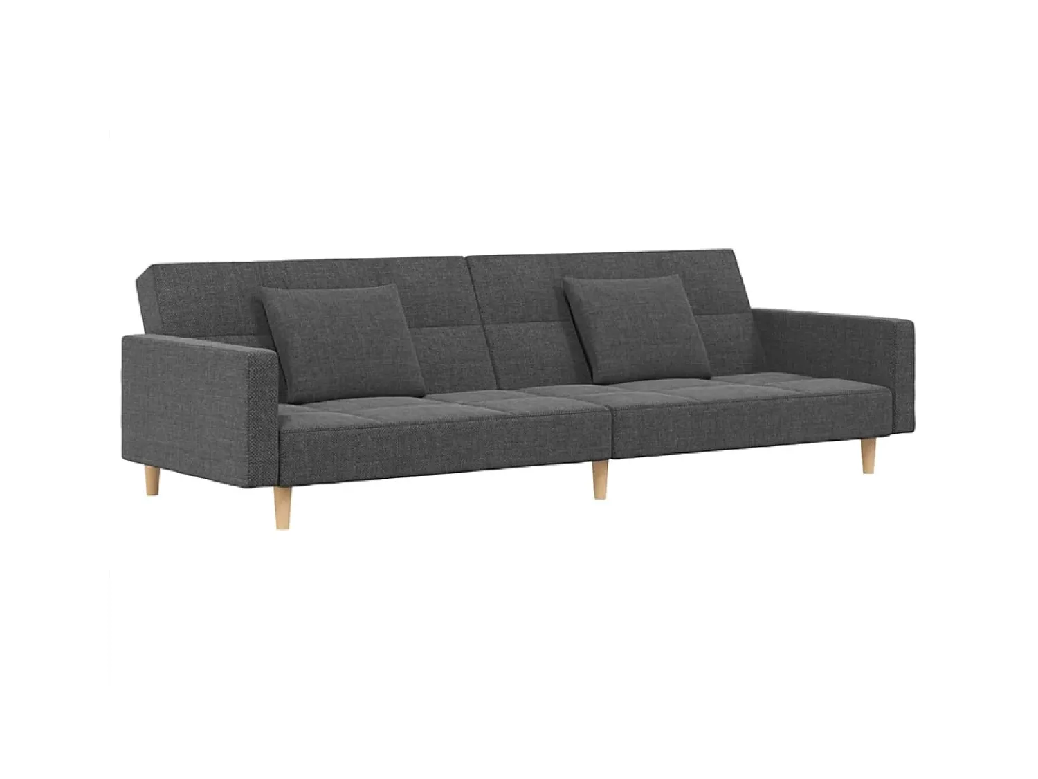 New Sofá-cama 2 lugares com duas almofadas tecido cinzento-claro PT913398 Cinzento claro