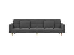 New Sofá-cama 2 lugares com duas almofadas tecido cinzento-claro PT913398 Cinzento claro