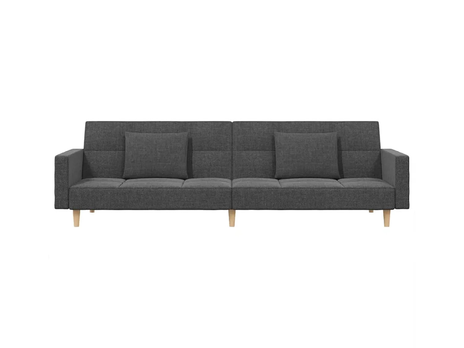 New Sofá-cama 2 lugares com duas almofadas tecido cinzento-claro PT913398 Cinzento claro