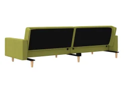 Outlet vidaxl Sofá-cama 2 lugares com duas almofadas tecido Verde