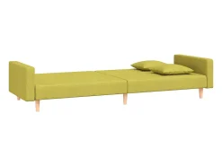 Outlet vidaxl Sofá-cama 2 lugares com duas almofadas tecido Verde