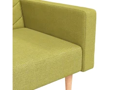 Outlet vidaxl Sofá-cama 2 lugares com duas almofadas tecido Verde