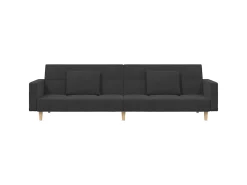 Sofá-cama 2 lugares com duas almofadas tecido -escuro PT875829^ Sofá